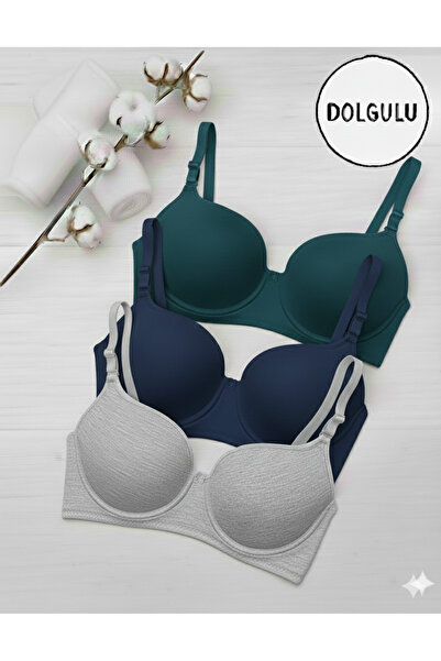 WINNERAIN 3’lü Toparlayıcı Dolgulu Sütyen | Rahat Günlük Kullanım – Balenli &...