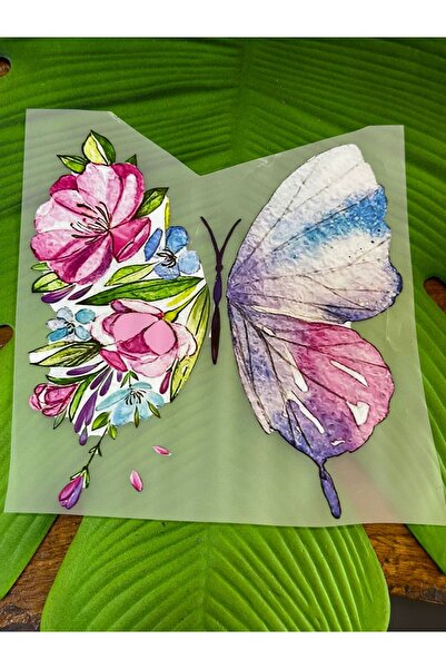 Gönülden Tasarım Imprimare transfer cu flori și fluturi, care se lipesc cu fi...