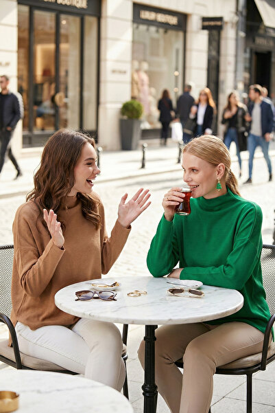 Lela Βαμβακερό πλεκτό πουλόβερ με ψηλό γιακά στην πλάτη, 2 συσκευασίες ΠΛΕΚΤΟ...