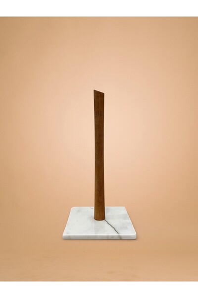 FARALYAHOME DOĞAL MERMER HAVLULUK AHŞAP SAPLI 14X14 CM BEYAZ