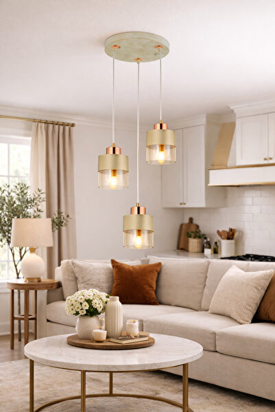 HubRom BORIS 3353-03-CRR Πολυέλαιος Κρεμ Πατίνα Χρυσός 55x70 εκ. 3xE27 Μέγ. 60W