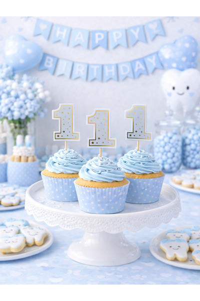 Parti Adresi 1yaş Kürdan Mavi 10'lu