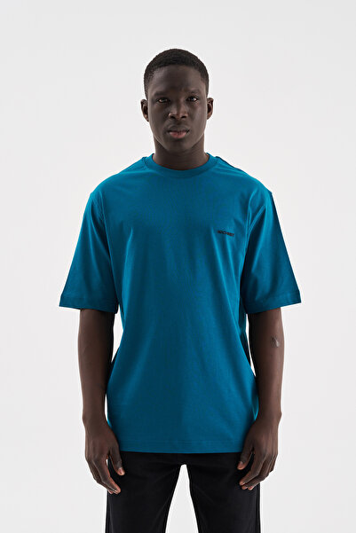 Machinist Ανδρικό μπλουζάκι Basic Relaxed Thin Cotton Dark Petrol