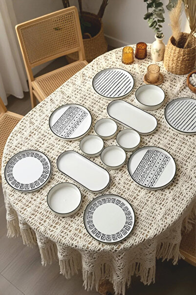 Kitchen Life 14 bucăți 6 persoane Stackable Sio Savior Set de mic dejun Set d...