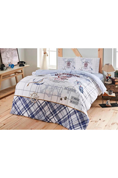 Taç Genç Modası Nevresim Takımı Sea Side Mavi Çift Kişilik