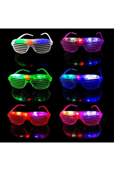 partidolu Led Işıklı Panjur Gözlük 6 Farklı renk 6 Adet