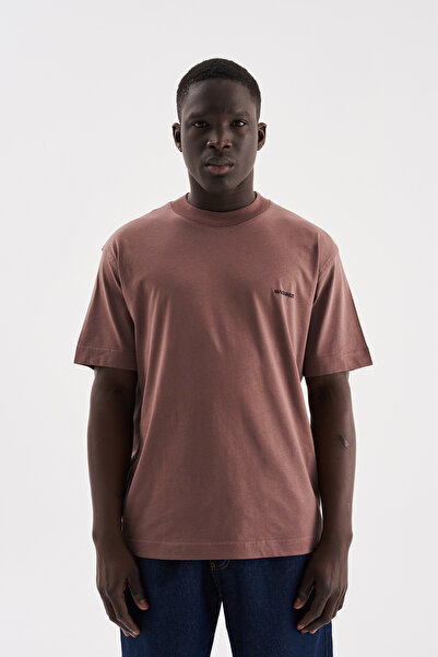 Machinist Ανδρικό μπλουζάκι Basic Relaxed Thin Cotton Plum