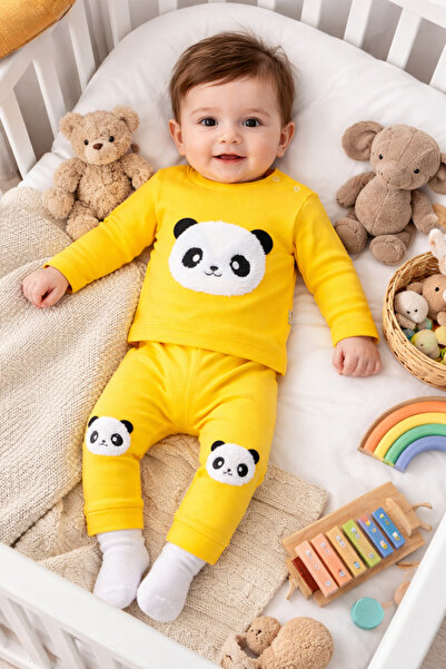 Mora Baby Kids طقم بدلة رياضية للأطفال مكون من قطعتين مطرزة بتصميم الباندا | ...