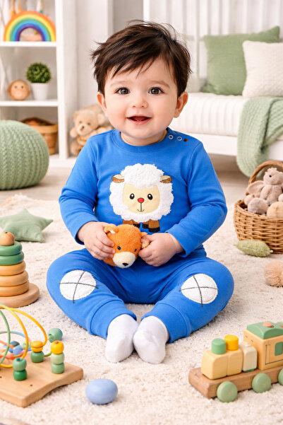 Mora Baby Kids طقم علوي وسفلي مطرز من قطن الحمل الموسمي للأطفال