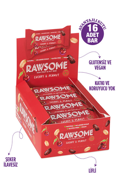 Rawsome Vişneli & Yer Fıstıklı Meyve Ve Yemiş Barı 40g X 16 Adet