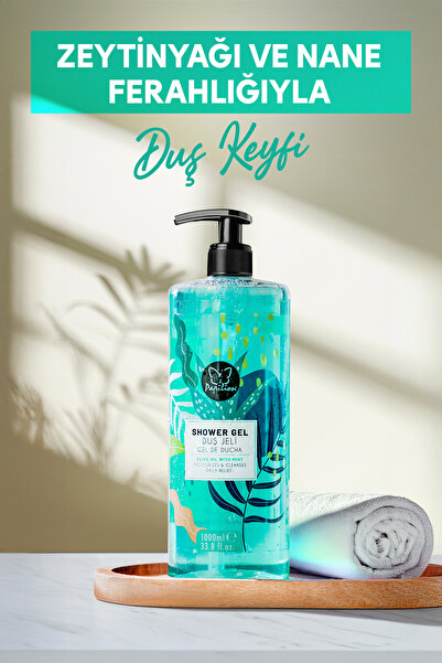 Papilion Nane & Zeytinyağlı Duş Jeli 1000 ml Ferah Kokulu Nemlendirici Formül...