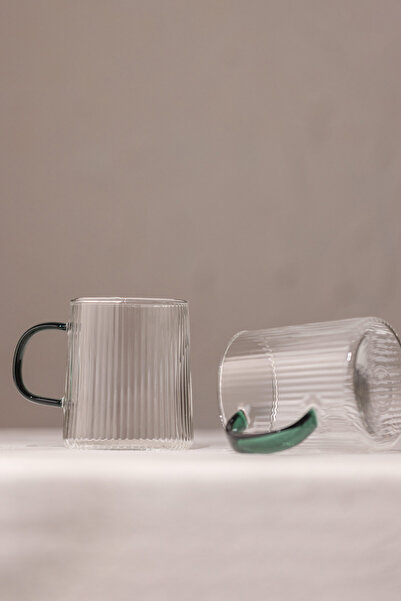 Rakle طقم مج بوروسيليكات مكون من قطعتين أخضر بيد 320 سم مكعب