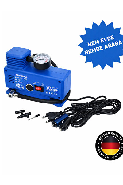 NiceLand 220 Volt-12 Volt 250 Psi Kompresör Lastik Hava Şişirme Oto Pompası F...