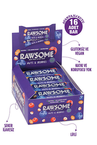 Rawsome Orman Meyveli Glutensiz Ve Vegan Kuruyemiş Barı 40g X 16 Adet
