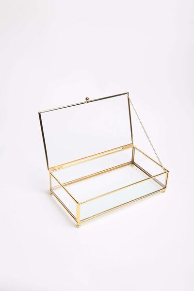 Cyz Home Скляна металева рамка для презентацій з ланцюжком і кришкою, коробка...