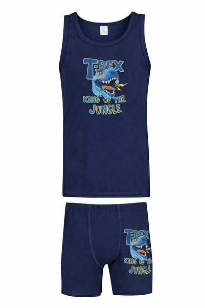 ÖZKAN underwear Мъжки комплект бельо с дебели тиранти, памучни, тъмносини, Öz...