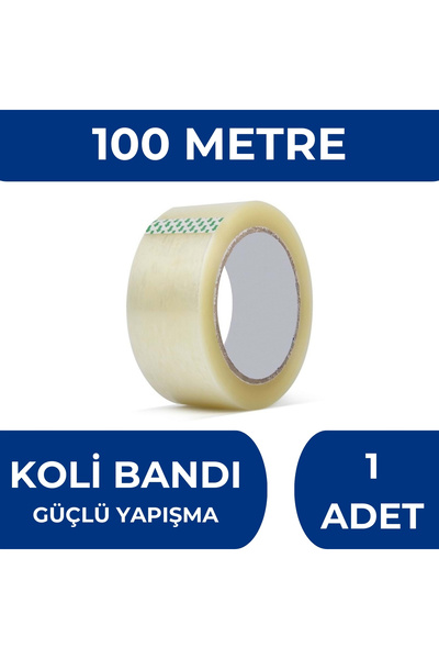 EvdeLazım Şeffaf Koli Bandı 100 Metre 1.Kalite Yüksek Yapışma Gücü