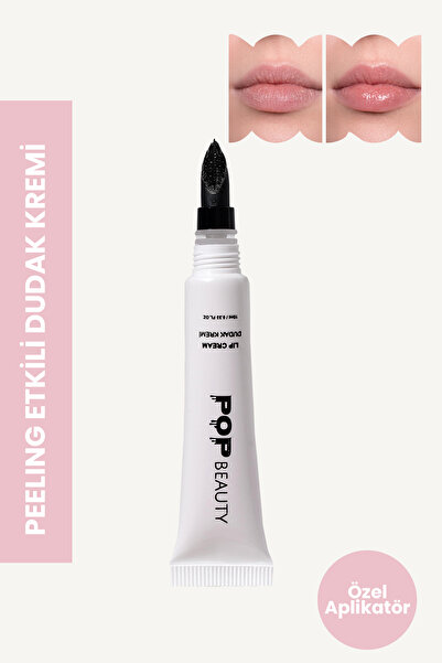 POP Beauty Peeling Yapan Dudak Kremi, Dudak Nemlendiricisi, Dudak Balmı (PEMBE)