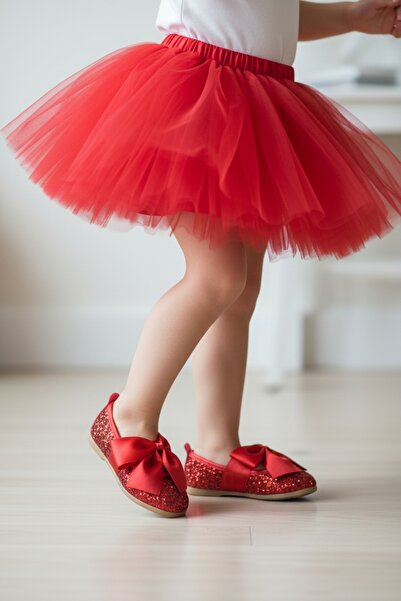 PATİK BEBE KIZ ÇOCUK KIRMIZI SİMLİ PAPYON FİYONKLU ORTOPEDİK ŞIK BABET