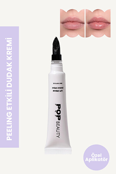 POP Beauty Peeling Yapan Dudak Kremi, Dudak Nemlendiricisi, Dudak Balmı (BEYAZ)