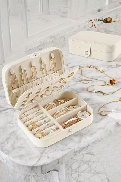 Ecrou Compartmented Jewelry Box White 16 X 11 X 6 cm