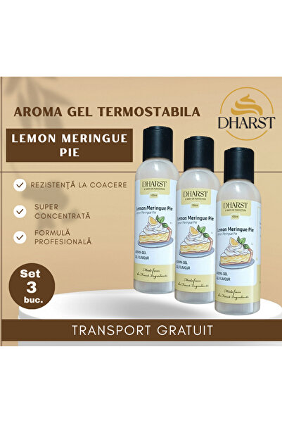 Dharst Aroma gel termostabila - LEMON MERINGUE PIE - 100ml. - Set 3 buc.