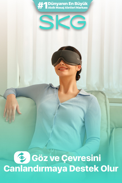 SKG ES500 Göz Masaj Aleti | Anti-Stres Isı Terapili | Bluetooth Müzikli, Sess...
