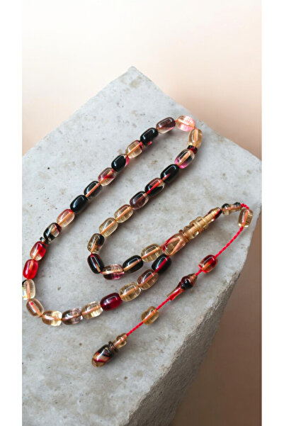 İnan Tesbih سبحة من العنبر الأحمر مصنوعة يدويًا بتصميم خاص على شكل حلقة