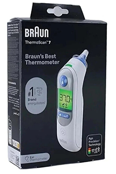 Braun Group براون ثرمومتر حرارة الكتروني 7+ للأذن IRT6525 مع ميزة تحديد العمر...
