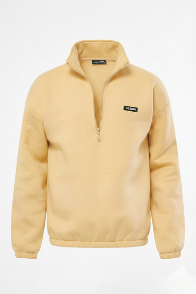 GHASSY CO. Ανδρικό φούτερ με μισό φερμουάρ Ghassy Co. με ελαστικό φλις μέσα σ...