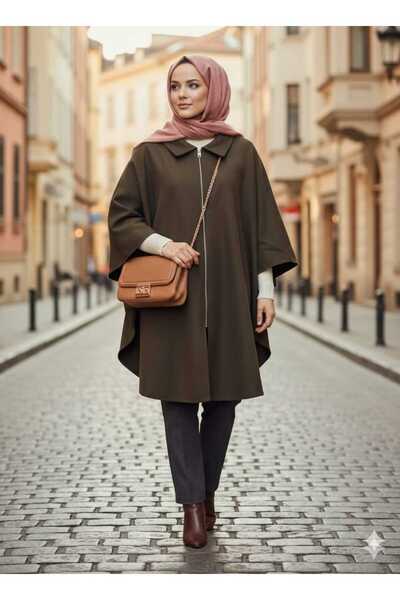 GigiTex oversized Καφέ Παντζόνι Κασέ - Με φερμουάρ μπροστά, ελαφρύ , Μήκος 90...