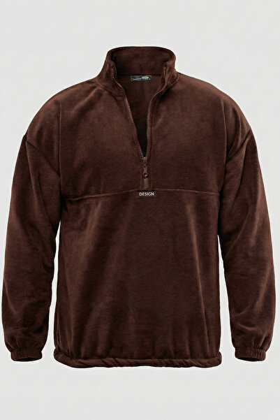 GHASSY CO. Ghassy Co. Men's Oversize Regular Stand Collar Half Zipper Fleece ...