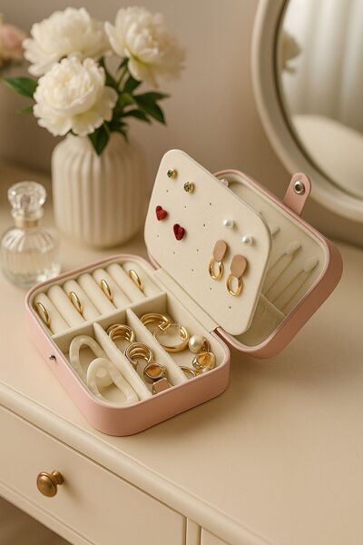 Ecrou Compartmented Jewelry Box Pink 16 X 11 X 6 cm