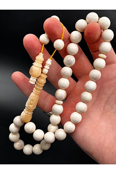 Cemhan Göksal Deve Kemiği Küre Kesim Tesbih – Oyma İmameli, Sistemli Püskül S...