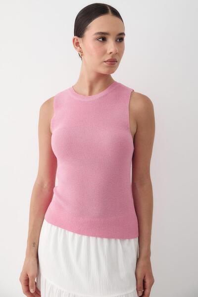 JASTE Kadın Kolsuz Bisiklet Yaka Triko Atlet