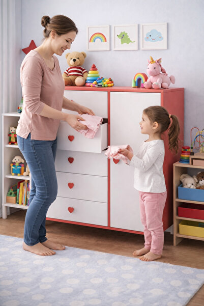 Kardelahome Kardela %100 Mdf Yetişkin Ve Bebek Odası Çocuk Şifonyer 5 Çekmece...