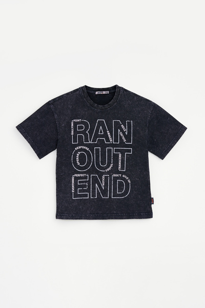 MODJEANS Tricou pentru copii, bumbac, cu imprimeu, albastru închis, 116 cm