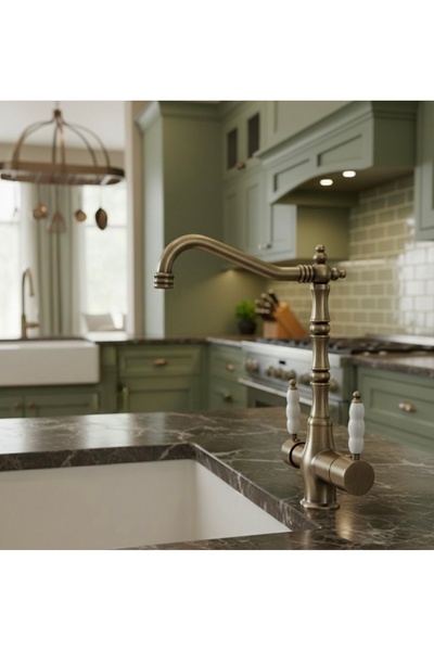 EMFA AKSESUAR Antik Arıtmalı Mutfak Bataryası Antik Evye Musluğu Vintage Rust...