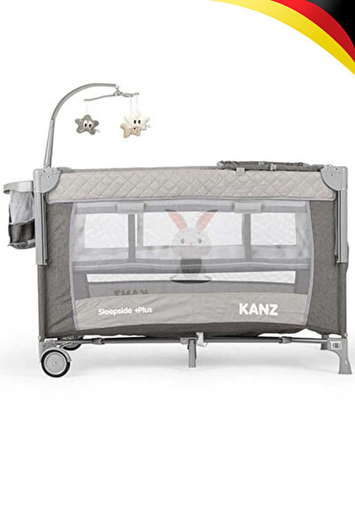 Kanz Sleepside +Plus Anne Yanı Park Yatak ve Oyun Parkı Gri