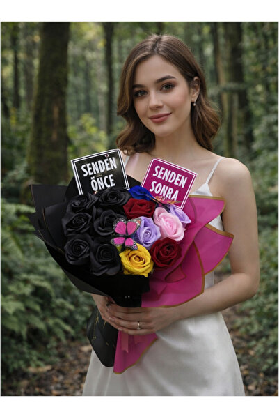 blackrosehediye Senden Önce Senden Sonra Gül Buketi Çiçek A Kalite Kelebek Buket