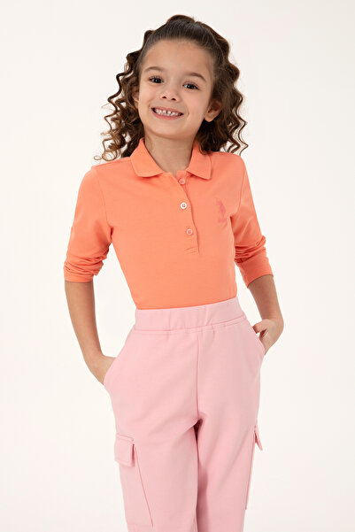 U.S. Polo Assn. Kız Çocuk Somon Polo Yaka Basic Sweatshirt 50296377-VR047