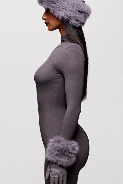 Mağazam Online Pălărie din blană artificială de pluș, pufosă, cu păr dens, pe...