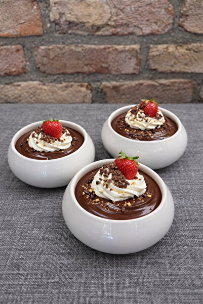 Tekbir LÜX PORSELEN YUVARLAK ÇORBA VE TATLI SUNUM ÜÇLÜ KASE SETİ