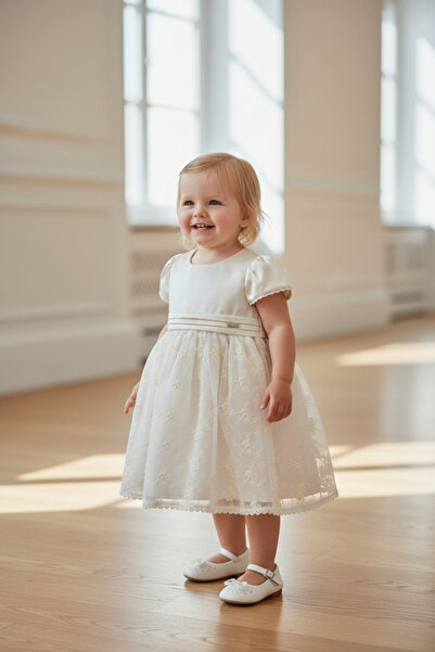 Butik Baby Satin Lined Back Buttoned Evening Dress