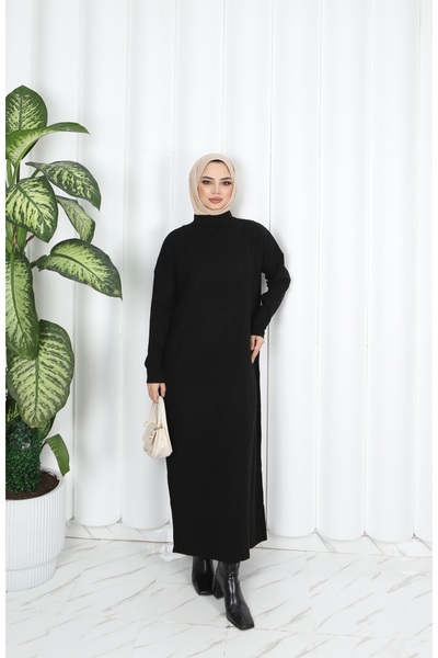 NİSUM MODA فستان تريكو مضلع