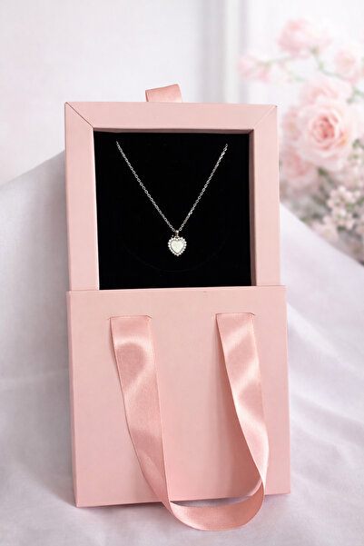 Silver Sevgililer Günü Özel 925 Ayar Gümüş Özel Gün Kalpli Kolye /Kutulu Gönd...