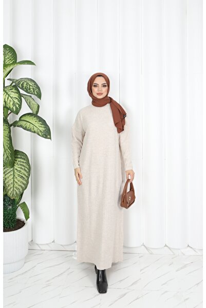NİSUM MODA فستان تريكو مضلع