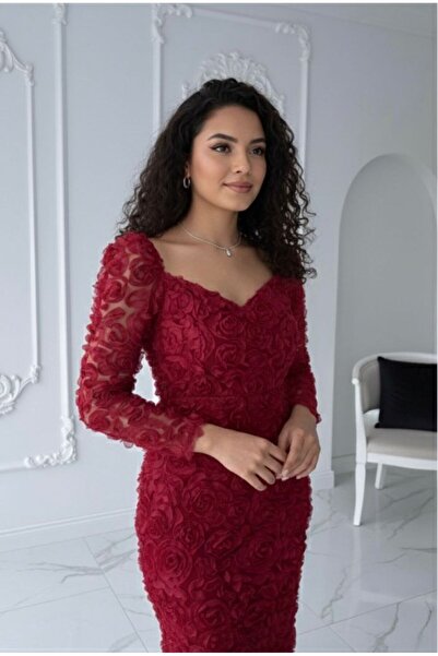 Dm Life PREMİUM ABİYE 3 BOYUTLU GÜL DESEN ABİYE