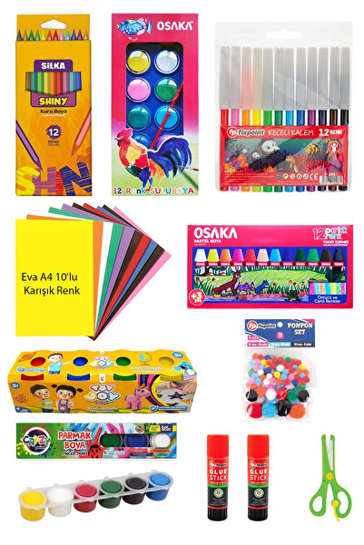 ACUTO Ekonomik Kreş Anasınıfı Anaokulu Okul ve Kırtasiye Seti 11 Parça Kırtas...