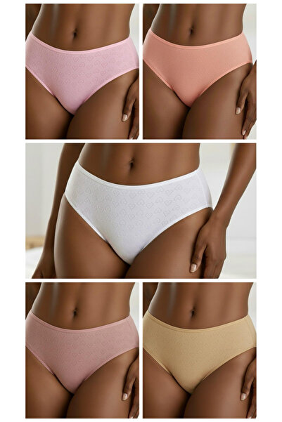 Roft & Pink طقم بيكيني نسائي مكون من 5 قطع، مزين بقلوب ملونة، مصنوع من القطن ...